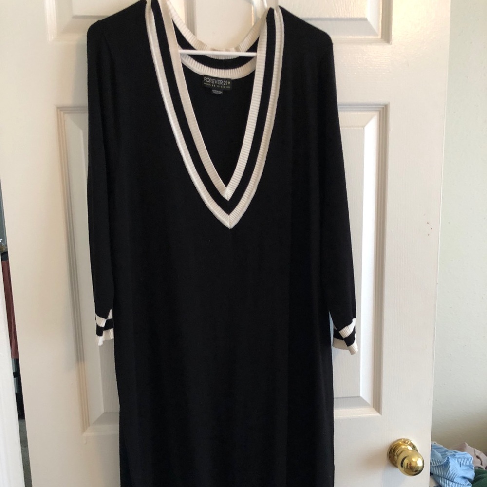Black and white sweater dress